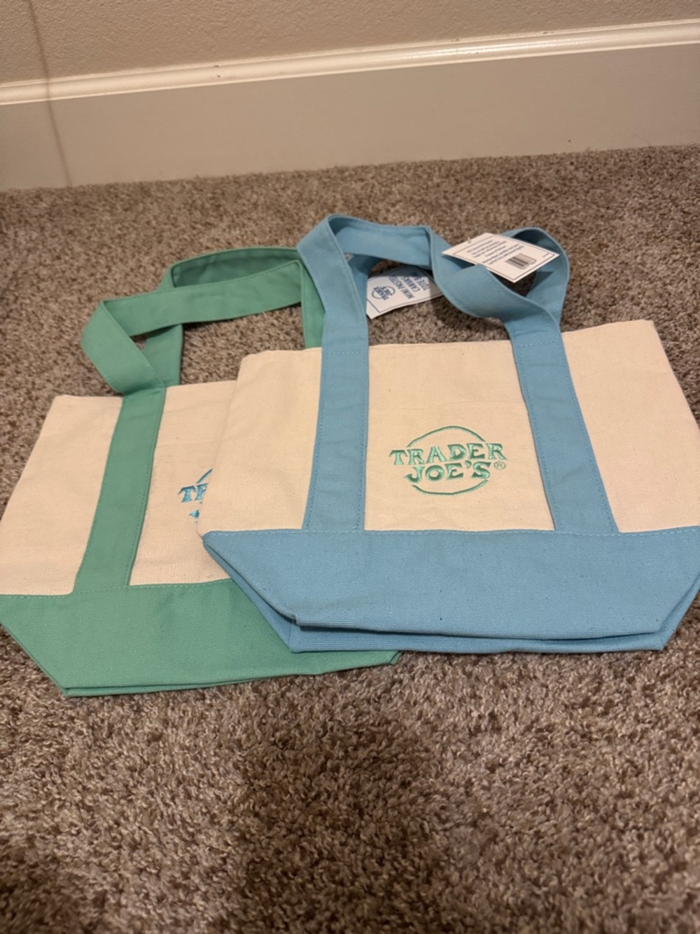 SET OF TWO TRADER JOES MINI TOTES